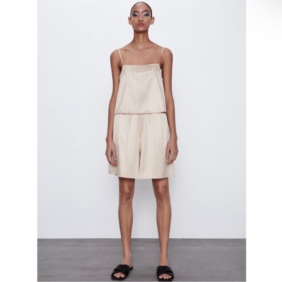 NEW ZARA STRIPED SATIN CROP TOP - Picture 8 of 8